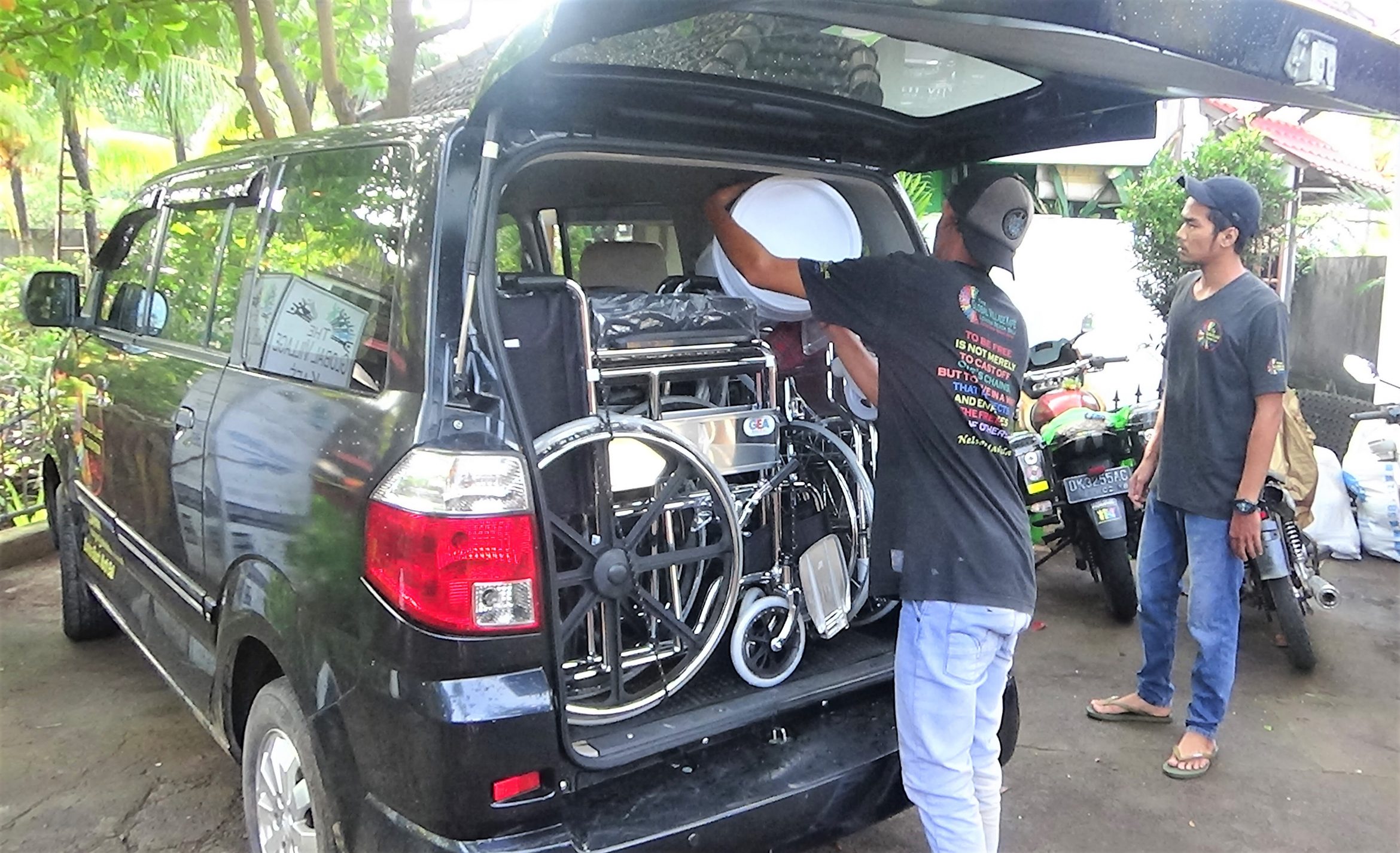 Jan 27 2018. Global Village deliver three new wheelchairs to elderly Stroke Victims in North Bali